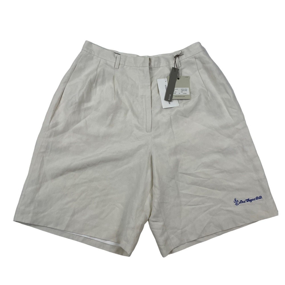NWT Cutter & Buck Silk/Linen High Rise Pleated Shorts Las Vegas Country Club 6